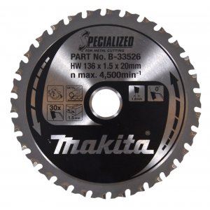 MAKITA Sägeblatt Stahl SPECIALIZED 136x1,5x20 mm 30 Zähne B-33526