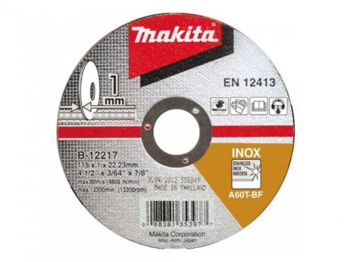 MAKITA Edelstahl-Trennscheibe 115x1,2x22 mm B-64587