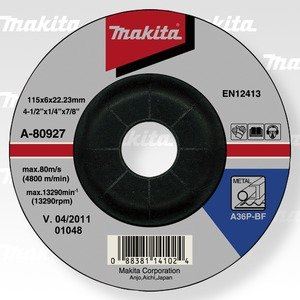 MAKITA Schleifscheibe Stahl 115x6x22,23 mm A-80927