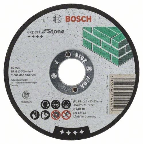 BOSCH Trennscheibe gerade Expert für Stone C 24 R BF, 115 mm, 2,5 mm 2608600320