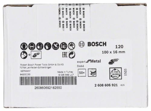 BOSCH Faserschleifscheibe; 100 x 16 mm, K120 2608606921